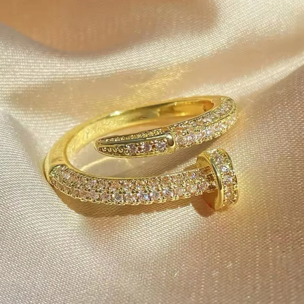Juste Un Clou Nail Gold Zirconia Ring
